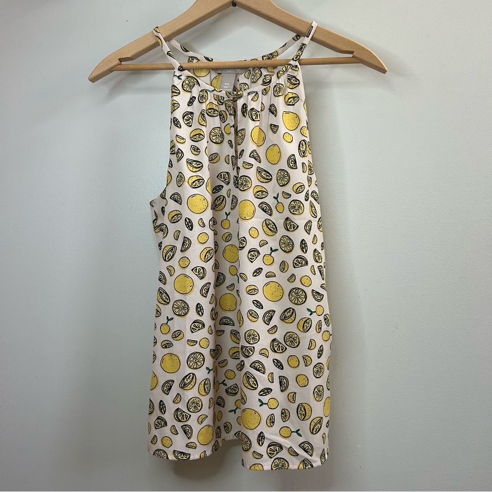 Banana Republic Citrus Print Blouse - Yellow and Black